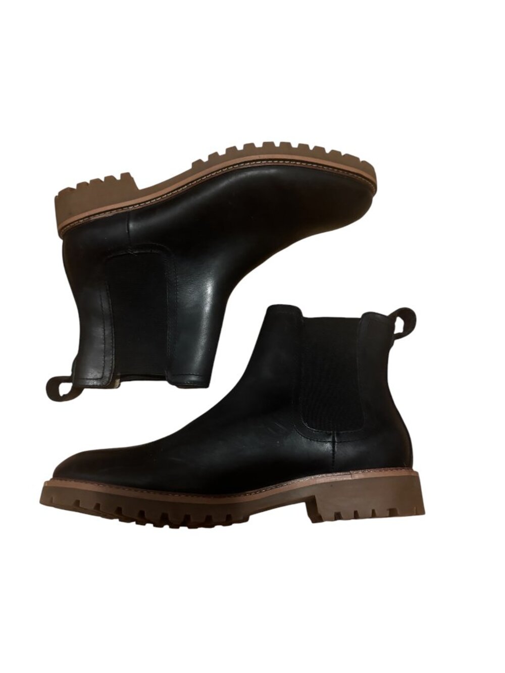 Banana Republic Black Leather Chelsea Lug Sole Ankle Boots Size 7M